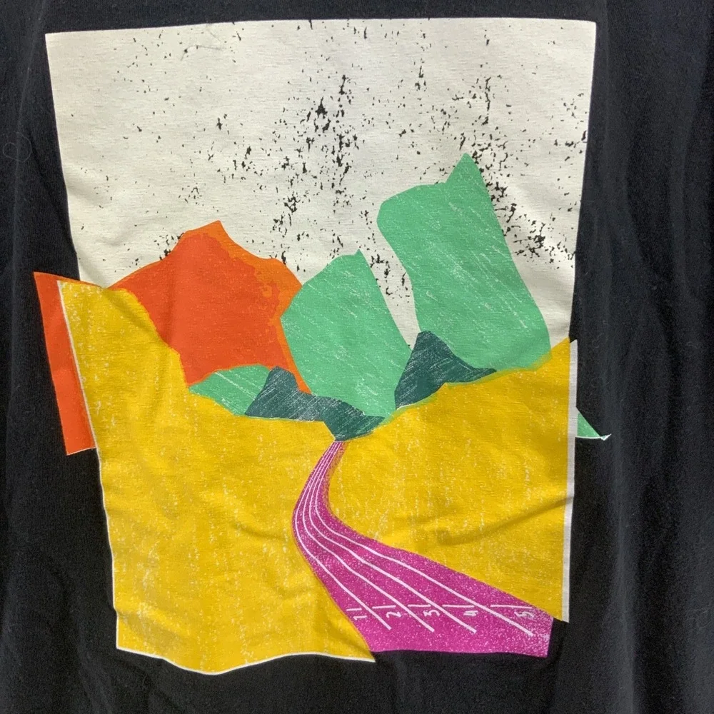 Adidas T Shirt Mens Sz M Black Graphic Print Decal‎